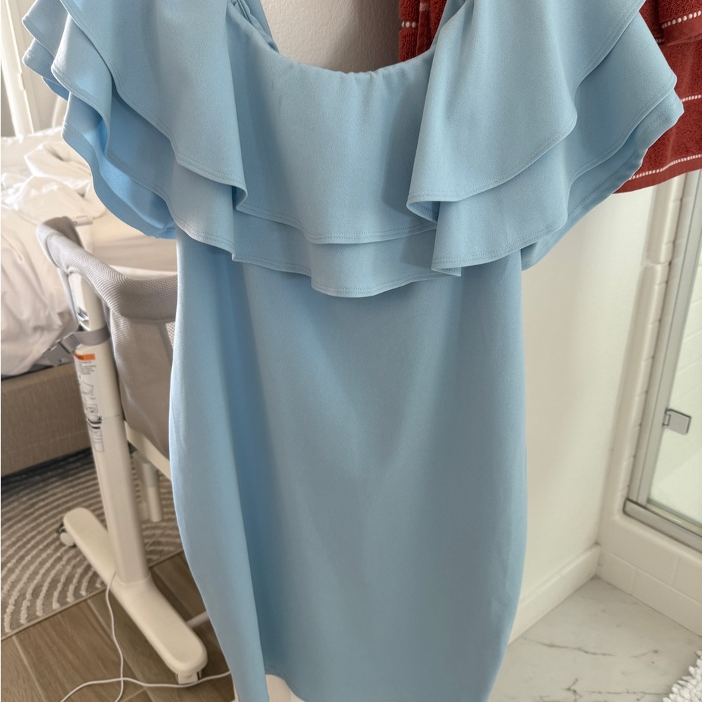 Pinkblush Light Blue Ruffle Mini Dress